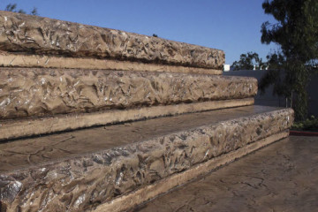 Concreto estampado escalones textura roman slate