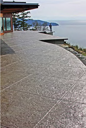 Concreto estampado terraza exterior  textura roman slate